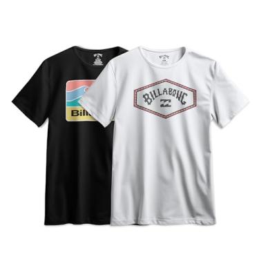 Imagem de Billabong Camisetas masculinas grandes e altas – Pacote com 2 camisetas masculinas grandes e altas, Branco/preto, 3X Alto
