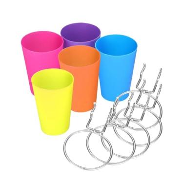 Imagem de Esquirla 5 copos do pegboard dos pces com anéis, escaninhos do pegboard com ganchos duráveis para organizar anéis do suporte de copo do pegboard do, Multicolor Aleatório