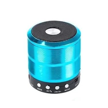 Imagem de Caixa de Som Portátil com Bluetooth e Microfone Embutido - Conectividade Sem Fio, Ideal para Festas e Eventos (Azul)