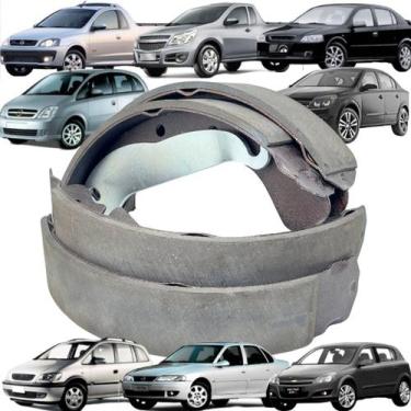 Imagem de Jogo sapata patim com lona freio sistema bosch traseiro astra meriva v