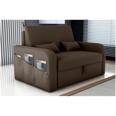 Imagem de Sofá-cama 2 Lugares Casal Veludo Matrix Lady Dai, Marrom, 2