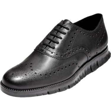 Imagem de Cole Haan Sapato Oxford masculino Zerogrand Wing Ox Leather, Preto furo fechado/preto, 10.5 Wide