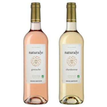 Imagem de Kit 2 Vinhos Naturalys Rosé e Chardonnay Branco Francês vinícola Gérar