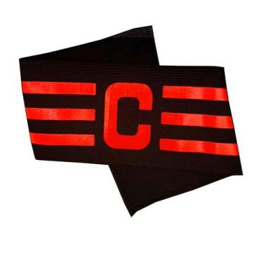 Imagem de Faixa de Capitão de Futebol Rubro Negra Cor Preta e Vermelha - Estilo 