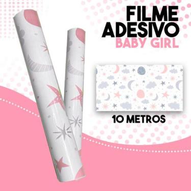 Imagem de Plástico Adesivo Papel de Parede Contact Decoração Baby Girl Com 10 Me