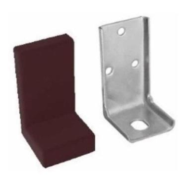 Imagem de Kit 50 Suporte Cantoneira Capa Marrom P/ Móveis Com Parafuso - comerci