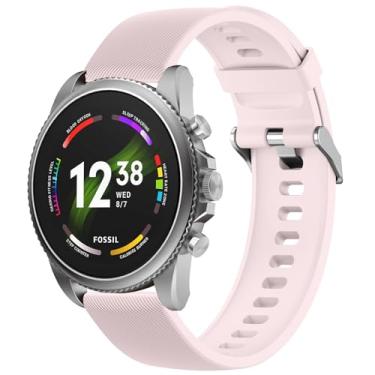 Imagem de Pulseira de relógio de liberação rápida de 22 mm compatível com Fossil Gen 6 44 mm/Gen 5E 44 mm/masculina Gen 5 Carlyle, pulseiras de silicone femininas e masculinas compatíveis com smartwatch Fossil,