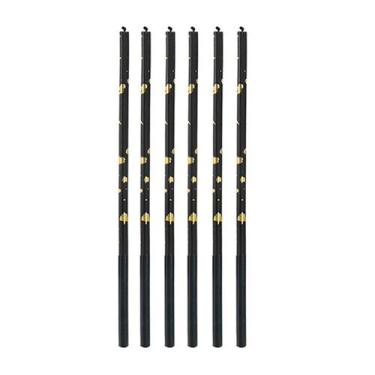 Imagem de Vela Palito Gigante Preto com Dourado 17 cm - 1 unidade Pct. c/ 6 unds