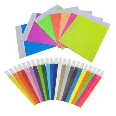 Imagem de 100 Pulseiras de Identificação Lisas para Eventos, Festas e Baladas - 