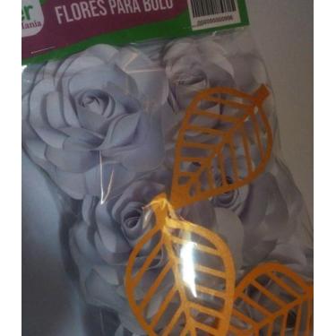 Imagem de Flores para Bolo e Decoração Branca - Cyber Cafe Mania