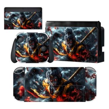 Imagem de PlayVital Para Nintendo Switch OLED Skins Conjunto Completo – Adesivo de Vinil Protetor Sem Resíduos para Console Switch OLED, Dock, Joycon e Pegas de Mão - Cloudstorm Wukong