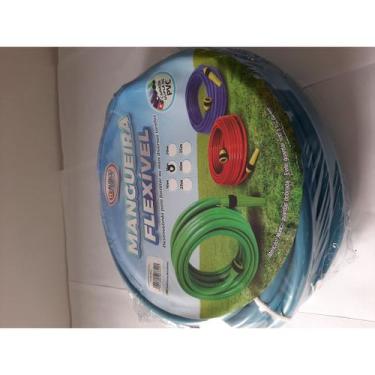 Imagem de Mangueira flexivel camada dupla pvc 20 metros azul - Buteco e Decor