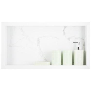 Imagem de Nicho Para Banheiro Em Porcelanato Polido Porta Shampoo Sabonete Organ