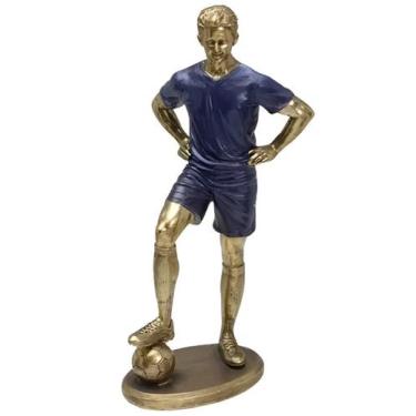 Imagem de Estatueta Decoração Jogador De Futebol Escultura Resina 26cm - Gici De