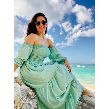 Imagem de Vestido Longo Ciganinha Manga Longa Fofa com Lastex  - DINÉIA CINTRA, 