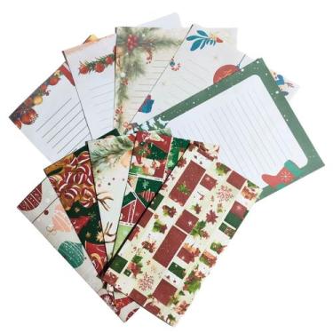 Imagem de Kit Papéis De Carta Decorados Com 10 + Envelopes Natal - Doce Ternura,