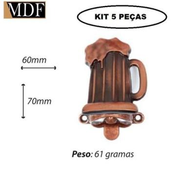 Imagem de Kit 5 Abridor de Garrafa Caneca Chopp Acessório Decoração Churrasco - 
