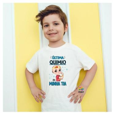 Imagem de Camiseta Infantil Última Quimio da Minha Tia Est. Mulher Maravilha  - 