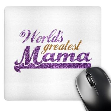 Imagem de 3dRose LLC Mouse pad 20,3 x 20,3 x 0,63 cm, Worlds Greatest Mama Roxo e Dourado Texto Presentes para Melhores Mães Bom para o Dia das Mães Mãe (mp_151308_1)