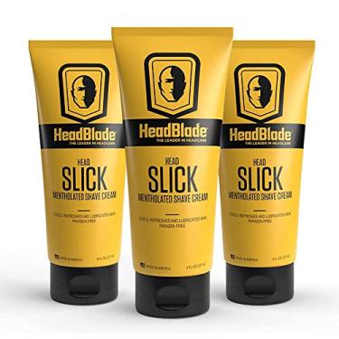 Imagem de HeadBlade Creme De Barbear Headslick 8 Onças Para Barbear Suave Da Cabeça Para Homens Carecas, Ajuda Com Irritação, Vermelhidão E Queimadura De Navalha (3 Unidades)