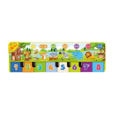 Imagem de Almencla Tapete de piano animal cobertor educação precoce dobrável 43 "x 14" presente aniversário crianças playmat dança esteira para 1 2 3 4 5 6 + anos de, Animal