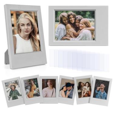 Imagem de HIYQIN Conjunto de 8 mini molduras para fotos 5 x 7 cm com película protetora transparente – Porta-retratos pequenos para fotos Polaroid Instax mini 12/11/evo/Liplay/41/40/99/SE/9/8/7+, moldura de