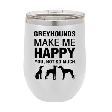 Imagem de Copo de vinho Greyhounds, presente de galgos, copo de vinho de aço inoxidável, presentes para ele, para ela, para meninos, para meninas, aniversário, ideia de presente de Natal (branco)