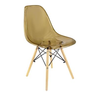 Imagem de Cadeira Charles Eames Cristal Eiffel Wood Designer Transparente Cor:Tr