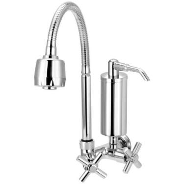 Imagem de Torneira Gourmet Com Filtro Cozinha Parede Metal e ABS - Furkin