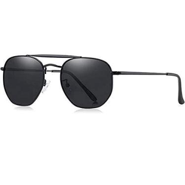 Imagem de Óculos de Sol Masculino BARCUR Retro Hexágono Polarizado Proteção uv40