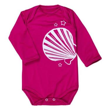Imagem de Body de Bebê Proteção UV50+ Manga Longa Concha Pink - Era Uma Vez, 3-6