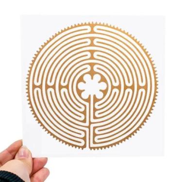 Imagem de Placa Grafico Labirinto de Chartres PVC 15x15cm - Radionica Radiestesi
