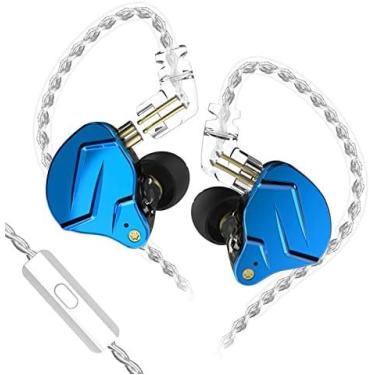 Imagem de KZ ZSN PRO X Fone de ouvido com 1BA e 1DD, KZ de alta fidelidade nos fones de ouvido intra-auriculares de alta resolução (com microfone, azul)..