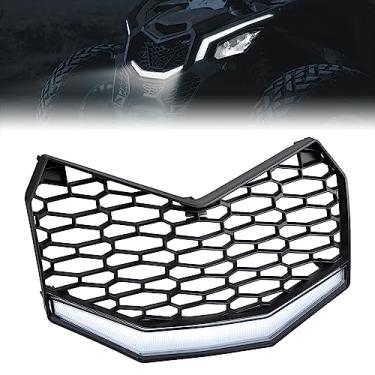 Imagem de KEMIMOTO Grade De Malha Do Para-Choque Dianteiro X3, Grade Frontal Atualizada Com Barra De Luz Led Compatível Com Can-Am Maverick X3 Max X Rs Ds Mr Rc Turbo Rr R 2017 2018 2019 2020 2021 2022 2023 2