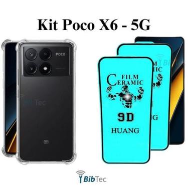 Imagem de Kit 2UN Película Fosca + Capa Transparente para Xiaomi Poco X6 5G - HU
