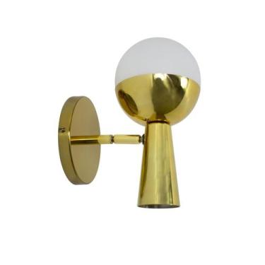 Imagem de Lustre Arandela Cone  Articulável Bola 12cm Globo Dourado 238 - ILUMIN