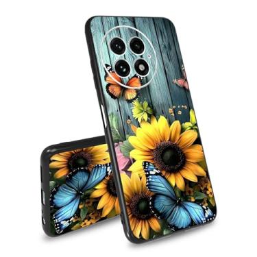 Imagem de BEOTIWAD Capa de TPU para OnePlus 13 5G Lindos Girassóis Tema Borboletas Capa de telefone ultrafina macia preta TPU à prova de choque para OnePlus 13 5G
