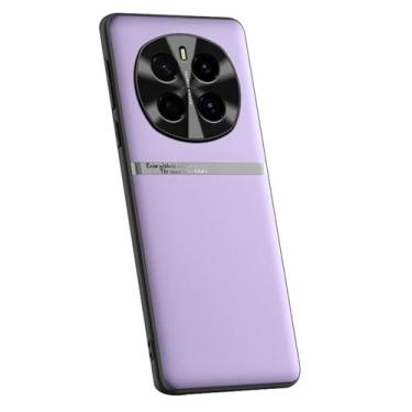 Imagem de LYJSMGZ Capa fina para Honor Magic 7 Pro/7, homens e mulheres, capa de couro vegano líquido, luxuosa, proteção total para lentes antiqueda, roxa, 7 Pro