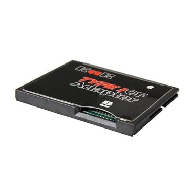 Imagem de Adaptador Micro TF para CF com slot único, suporte de cartão compacto, conversor de cartão tipo I preto