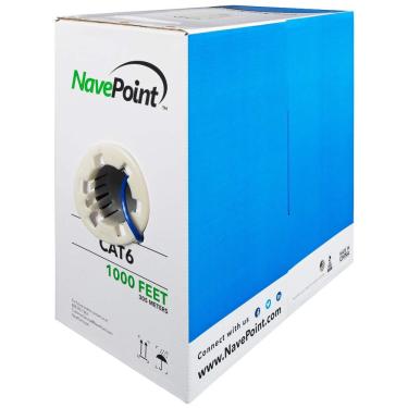 Imagem de Cabo Ethernet NavePoint Cat6 1000 pés 305 m azul 550 MHz utp