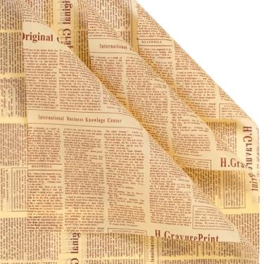 Imagem de LeZakaa Papel de embrulho de flores de papel de jornal com 20 folhas, à prova d'água, design de papel de jornal vermelho marrom para o dia dos namorados, dia das mães, aniversário, chá de panela
