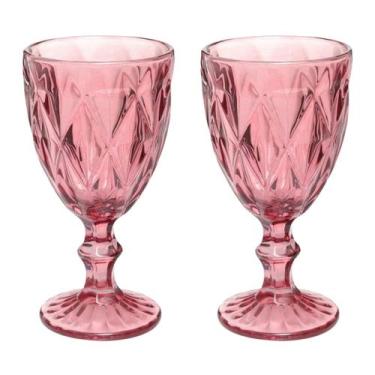 Imagem de Taças Diamante Copos de Vidro Lilás Bico De Jaca 300ml - 2UN - QUALITY