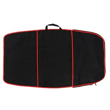 Imagem de Bolsa de prancha de surf de 1 PC, tampa da prancha de surf, tampa durável de bodyboard de bodyboard poliéster de bolsa de transporte de bolsas de surf (Black cloth red stripes)
