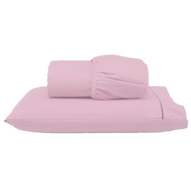 Imagem de Roupa de Cama Lençol Solteiro 200 Fios Algodão 3 Peças em Ponto Palito Anti-Pilling com Toque Suave Premium