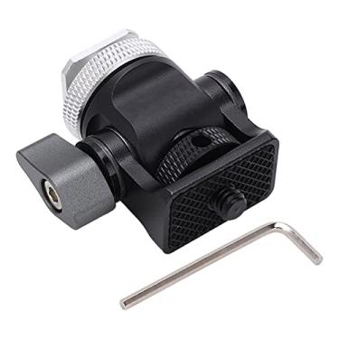 Imagem de Suporte de monitor de liberação rápida com base de sapata para câmeras DSLR Interface universal de parafuso 1/4 de liga de alumínio, tripé leve para gravação de vídeo, prata (prata)