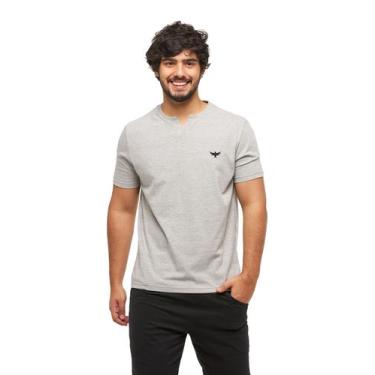 Imagem de Camiseta Basica Masculina Logo Konoa Gola Portuguesa, Cinza claro, M, 