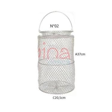 Imagem de Samburá viveiro de arame com tampa malha 0,5 - BellaPesca, N°02/ 37cm