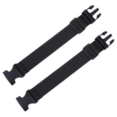 Imagem de SUPERFINDINGS Extensor de cinto com 2 peças, 4,6 cm/1,8 pol. de largura, ajustável, extensor, pochete de nylon preto, extensor, alça elástica, fivela para todos os lugares, pochete