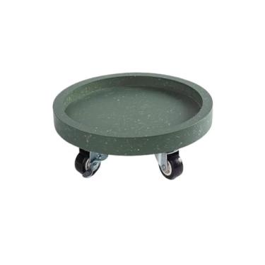 Imagem de Pires para Plantas Prato para plantas com 5 rodas, bandeja coletora móvel para vasos de flores redondos Vaso para Flores(Green,X-Small)