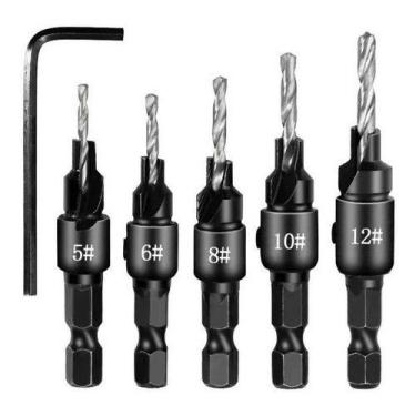 Imagem de Brocas Escareadoras Kit 5 Brocas + Chave Allen - Pen Tech